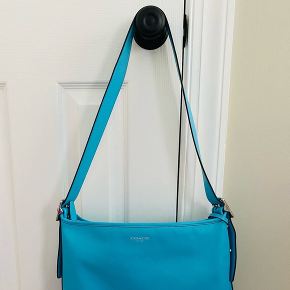 Coach Blue Leather Purse Bag - Picture 6 of 6